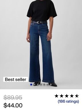 GAP Indigo Wide Leg High-Rise Jeans